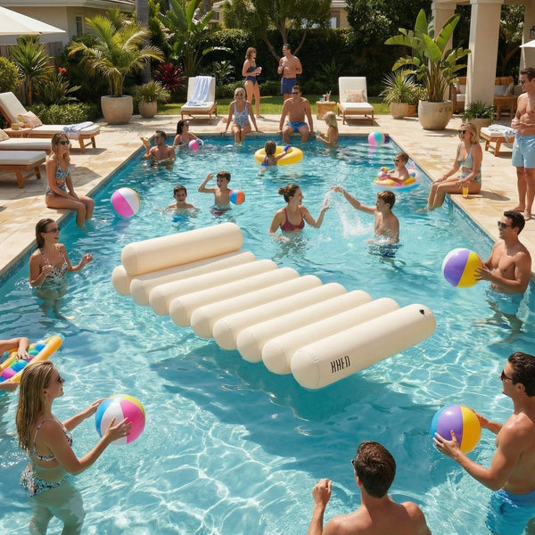 Bubble White Pool Lounger Float, Single, Regular Size Neoprene Inflatable Floating