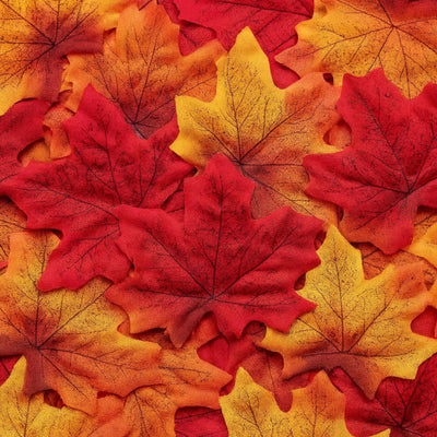 Artificial Maple Leaves 6 Colors Fall 150 PCS Winter, Summer Autumn Leaf Decorations