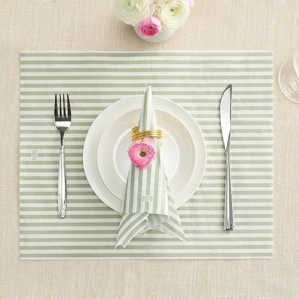 Khen Napkin Placemat Stripe Green Set of 50