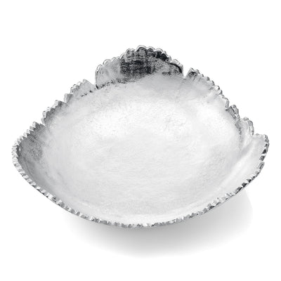 GUTE Silver Platter Bowl – Modern Aluminum Decorative Centerpiece with Textured Metallic Finish | Home Kitchen Dining Table Accent | Single Piece | 12