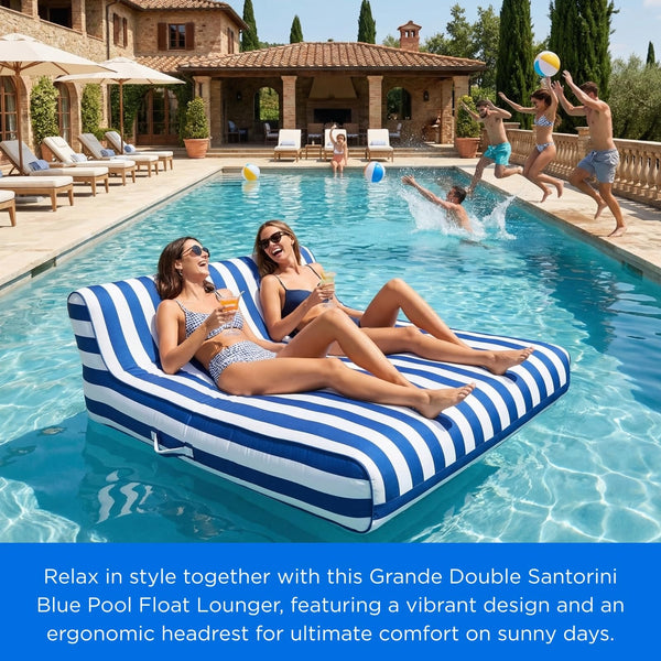Santorini Pool Float Lounger Recliner | Grande Double