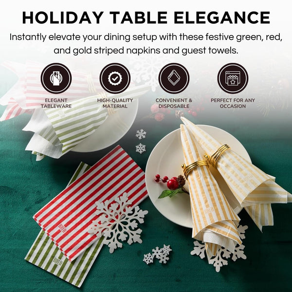 Tonal Striped Disposable Napkin Set 100 Pieces
