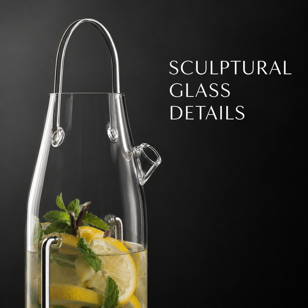 Khen Dossofiorito 42.27 oz Borosilicate Glass Carafe with Marble Stand