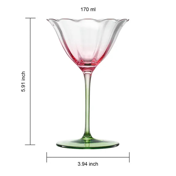 Fiore Champagne Coupe Cocktail Glassware, Set of 2