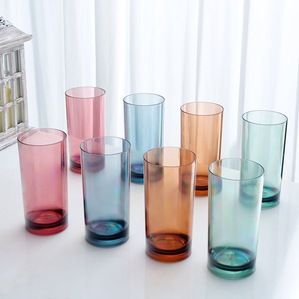 Eze Acrylic Highball Glassware, Set of 8