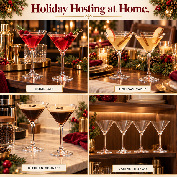 Barcelona Acrylic Martini Cocktail Glassware, Set of 4