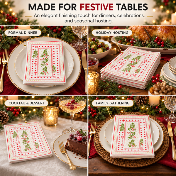 Christmas Disposable Napkins 100 Pieces
