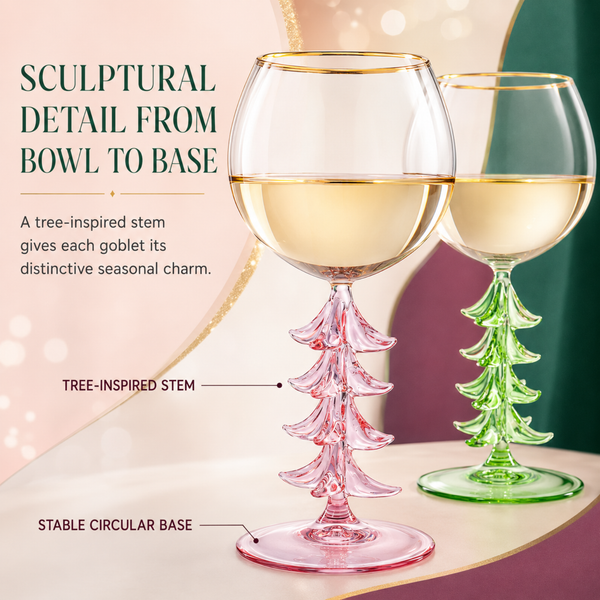 Natale Stemmed Wine Glassware, Set of 2