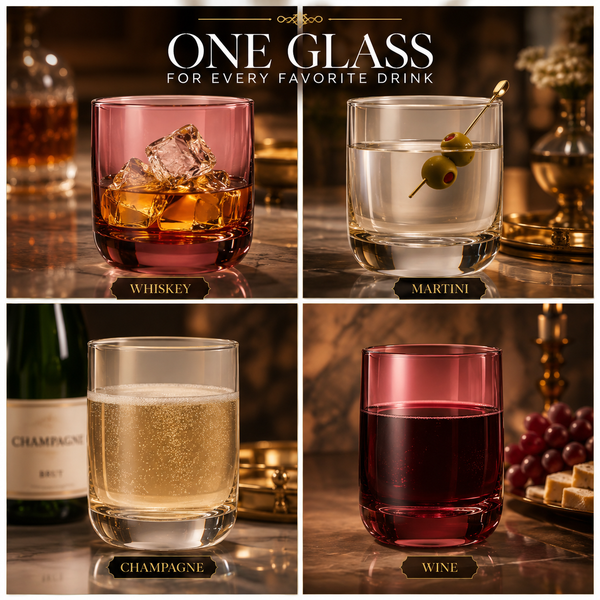 Tonal Lowball Whiskey Glassware, Set of 6
