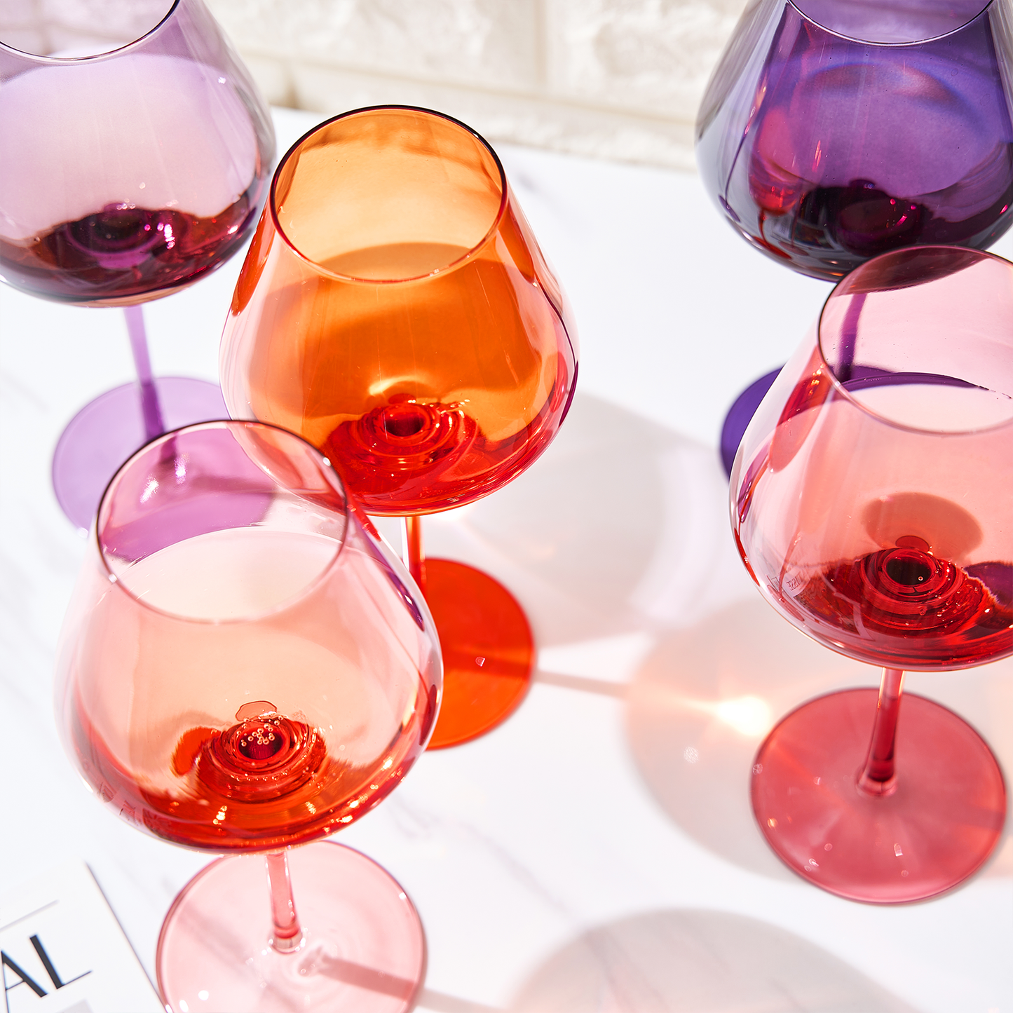 Stagioni Wine Glassware, Set of 5, "Summer Sunset"