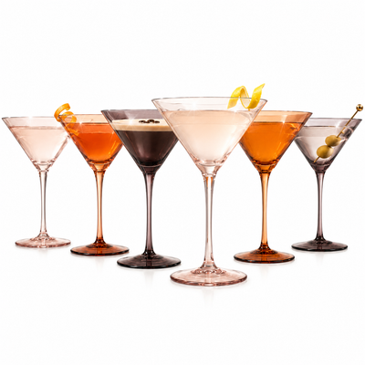 Venus Martini Cocktail Glassware, Set of 6