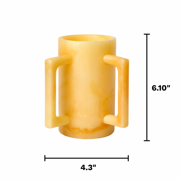 Khen Marbled Resin Washing Cup with Double Handles