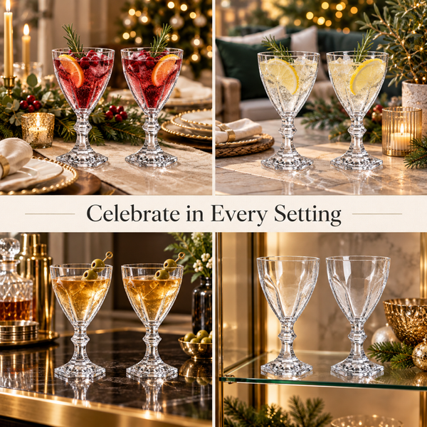 Acrylic Crystal-Style Stemmed Wine Glasses Set of 2
