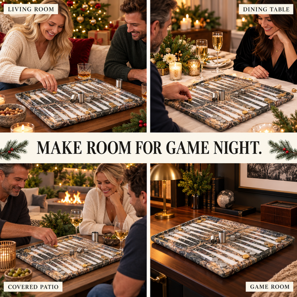 Marble Backgammon Set, 22