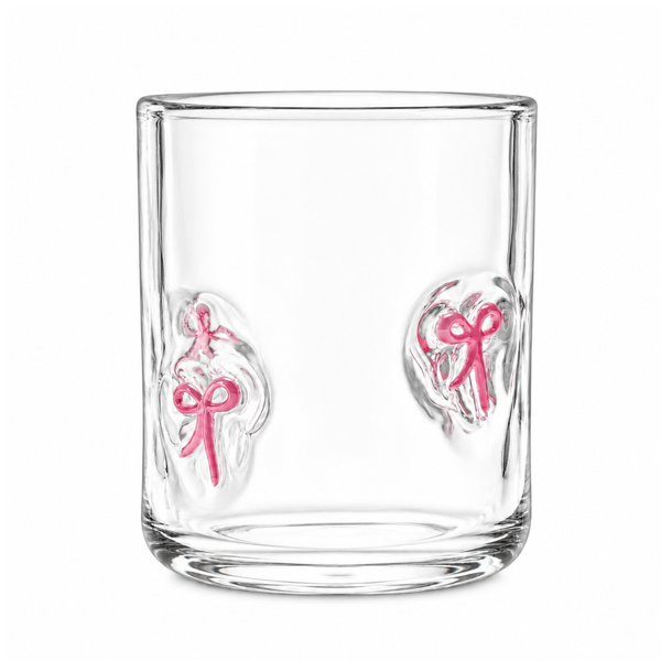 Khen Bowtie Tumblers Set Stylish Break Resistant Acrylic Drinkware - Set of 2 Pink