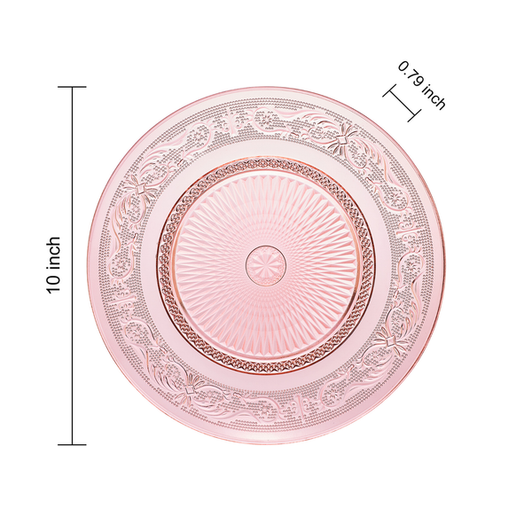 Blush Vintage Glass Plate, Set of 6