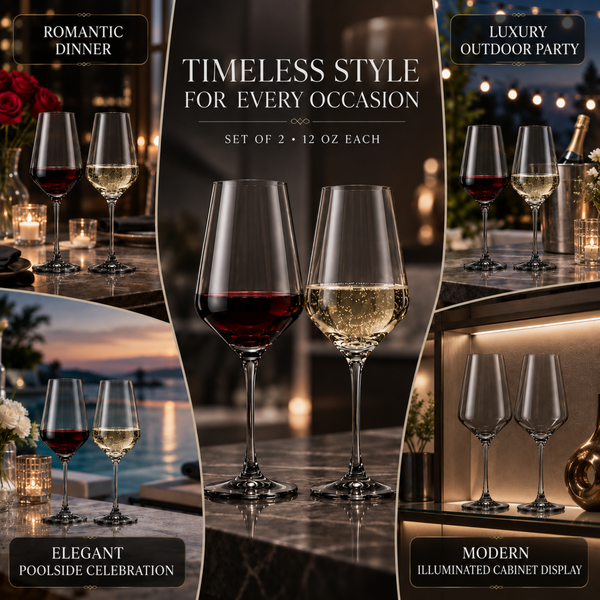 Tonal Stemmed Wine Glassware, Smoke Grey, Set of 2
