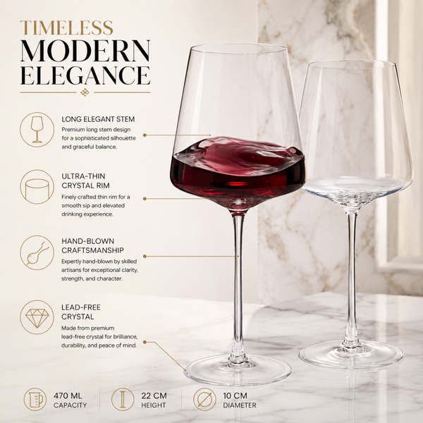 Classica Stemmed Wine Glassware, Set of 2