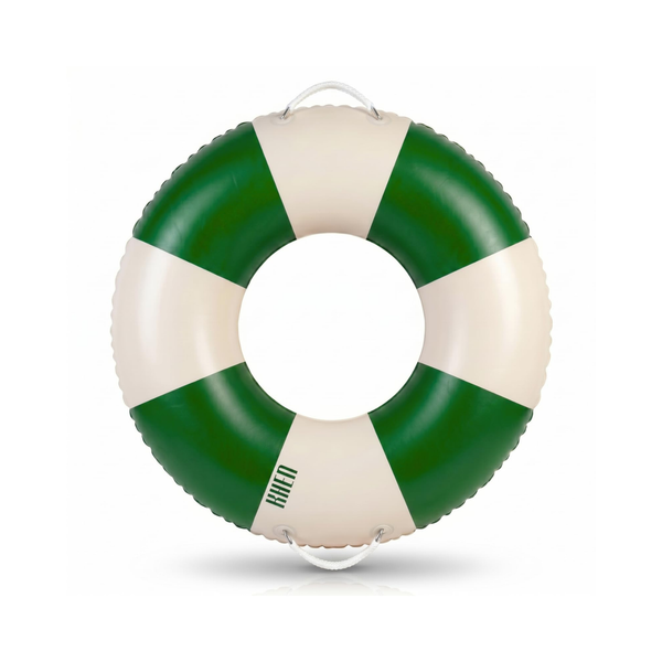 Portofino Inflatable Striped Pool Float Ring - Emerald & Cream