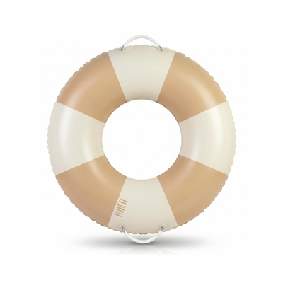Portofino Inflatable Striped Pool Float Ring - Sand & Cream