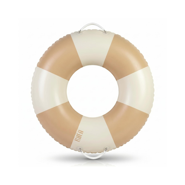 Portofino Inflatable Striped Pool Float Ring - Sand & Cream