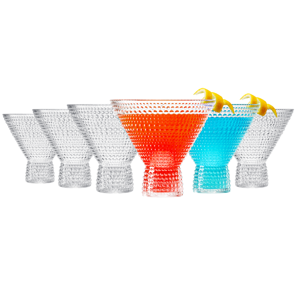 Barcelona Acrylic Martini Hobnail Glassware, Set of 6