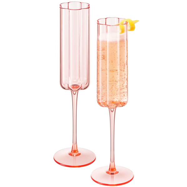 Tide Champagne Flute Glassware, Set of 2