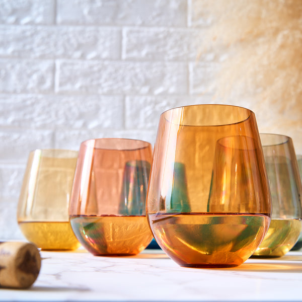 Eze Acrylic Stemless Wine Glassware, Set of 6