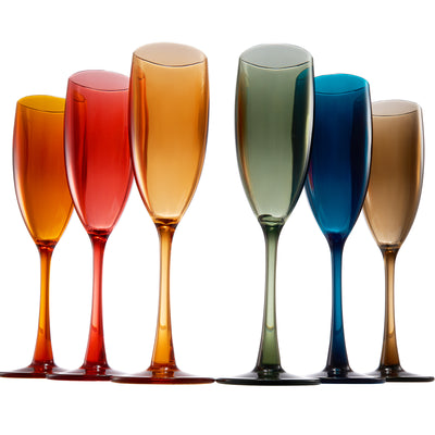 Eze Acrylic Champagne Flute Glassware, Set of 6