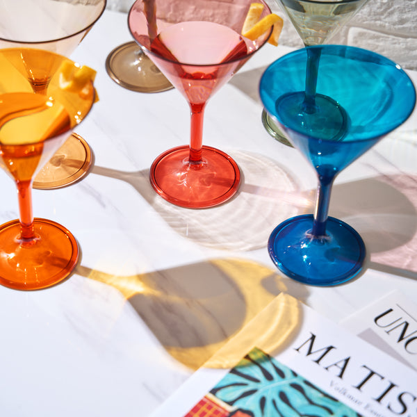 Eze Acrylic Martini Cocktail Glassware, Set of 6