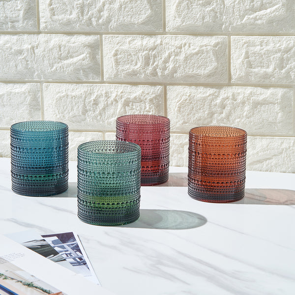 Eze Acrylic Hobnail Lowball Glassware, Set of 4