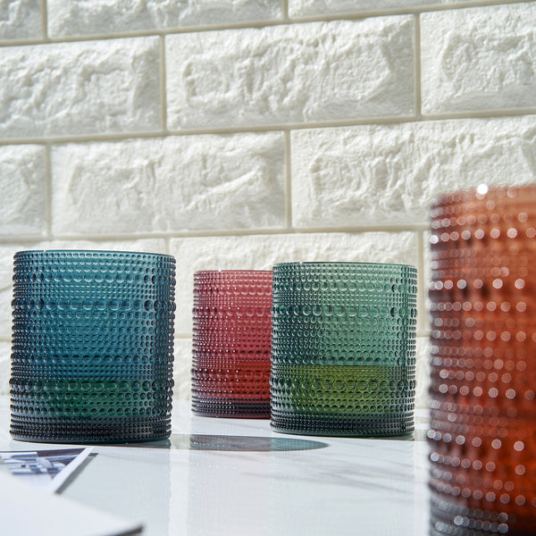 Eze Acrylic Hobnail Lowball Glassware, Set of 4