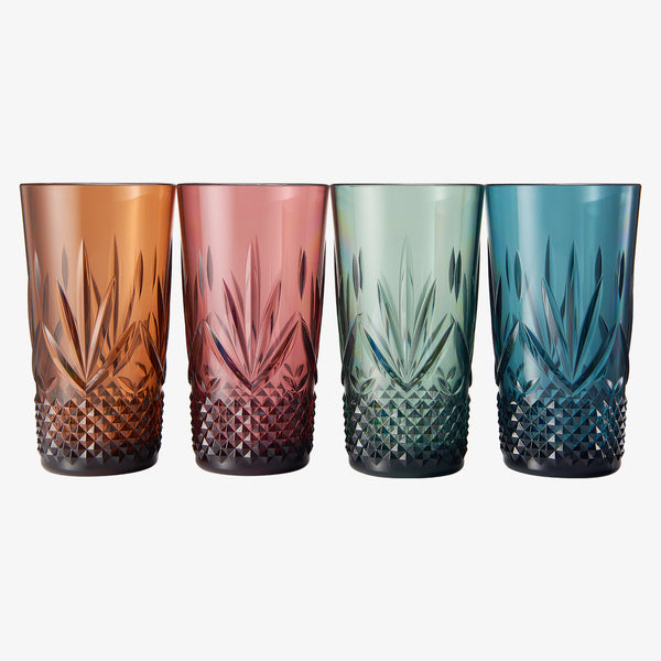 Onix Acrylic Crystal Highball Glassware, Set of 4
