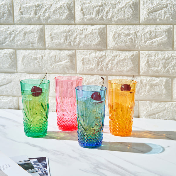 Onix Acrylic Crystal Highball Glassware, Set of 4