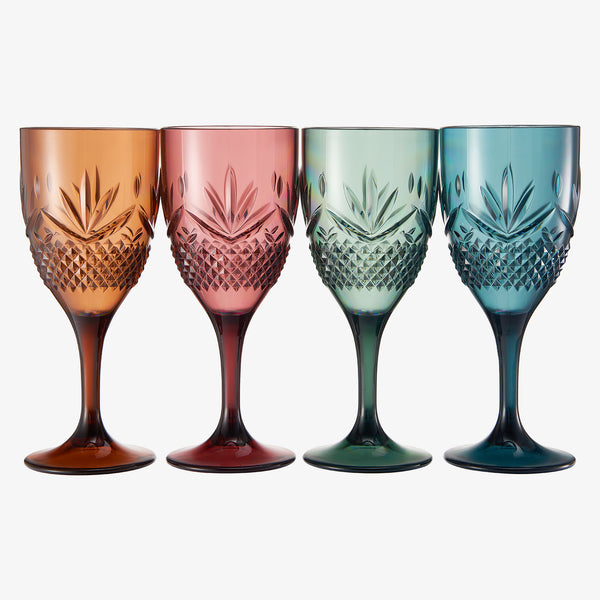 Onix Acrylic Crystal, Stemmed Wine Glassware, Set of 4