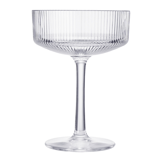 Barcelona Ribbed Cocktail Glassware, Unbreakable Acrylic, Set of 2