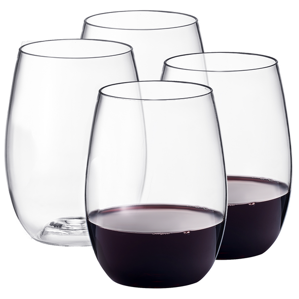 Barcelona Acrylic Stemless Wine Glassware, Set of 4