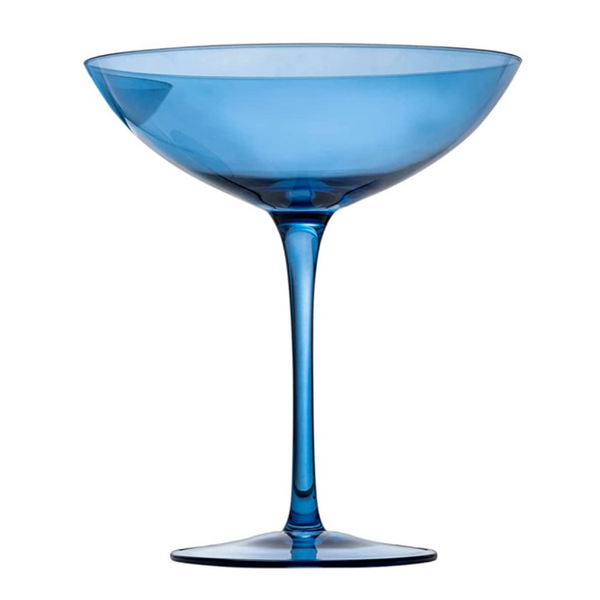 Corso Champagne Coupe Cocktail Glassware, Set of 2, Blue