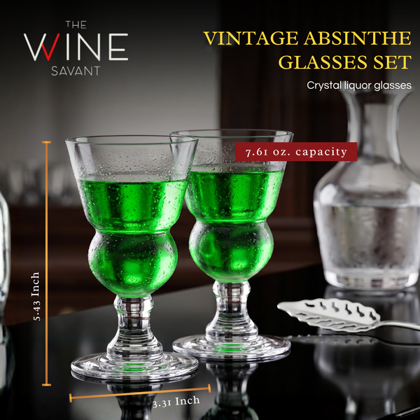 Specialty Absinthe Cocktail Glassware with Spoon, Set of 2