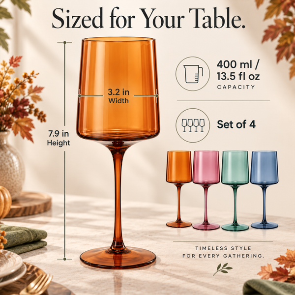 Tonal Square Stemmed Wine Glassware, Set of 4