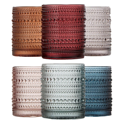 Tonal Hobnail Lowball Glassware, Spring, Set of 6