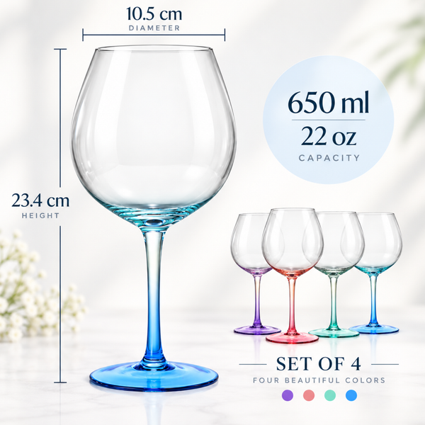 Alba Balloon Stemmed Wine Glassware, Set of 4