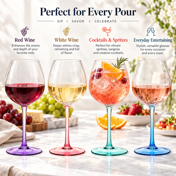 Alba Balloon Stemmed Wine Glassware, Set of 4