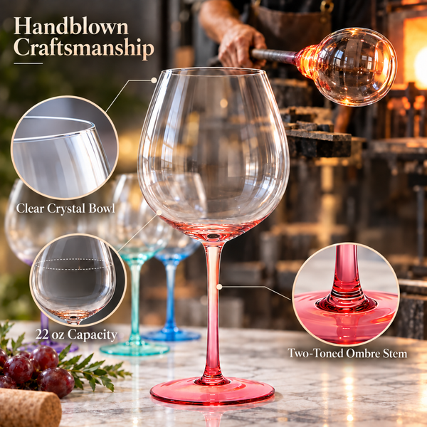 Alba Balloon Stemmed Wine Glassware, Set of 4