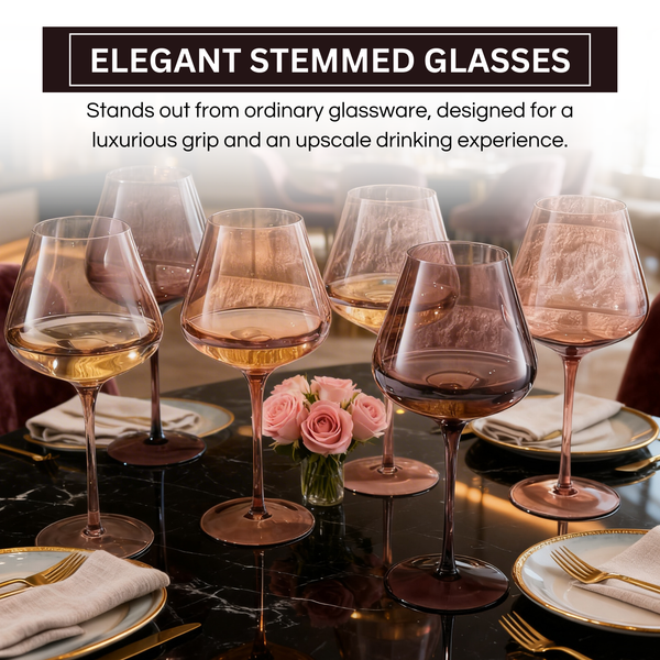 Venus Stemmed Wine Glassware, Set of 6