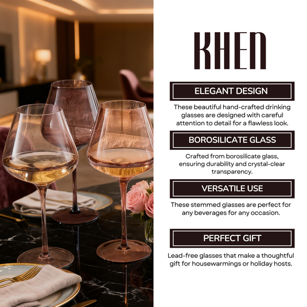 Venus Stemmed Wine Glassware, Set of 6