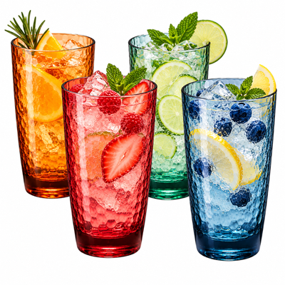 Eze Acrylic Highball Glassware, Set of 4
