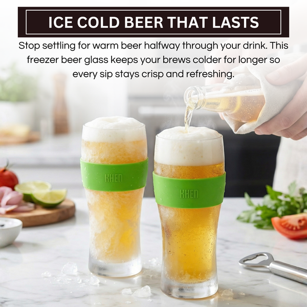 Barcelona Acrylic Cooling Beer Glassware, Set of 2