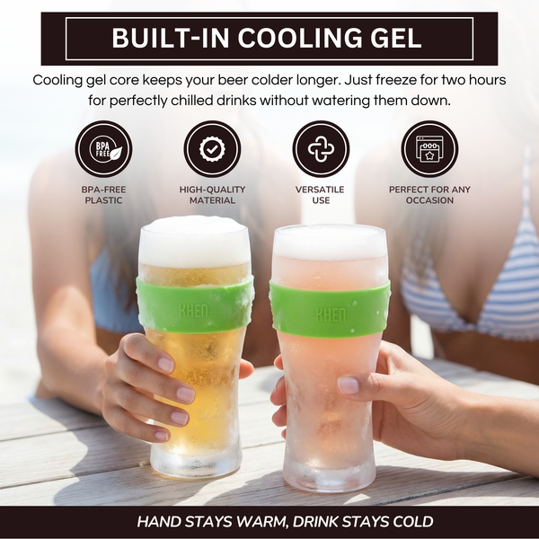 Barcelona Acrylic Cooling Beer Glassware, Set of 2