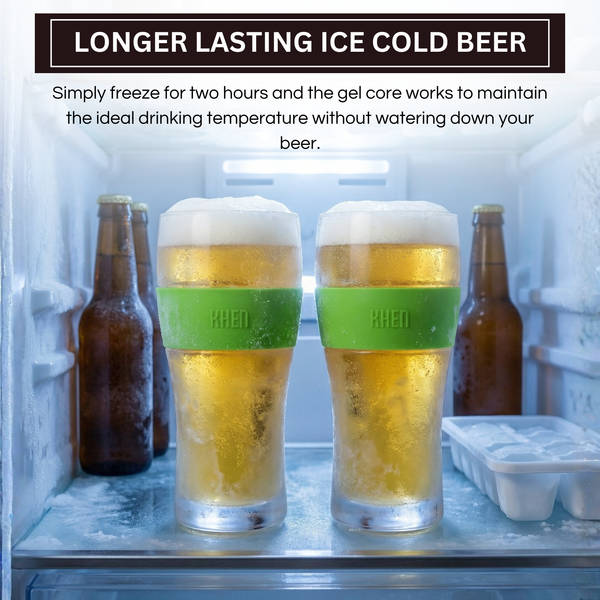 Barcelona Acrylic Cooling Beer Glassware, Set of 2